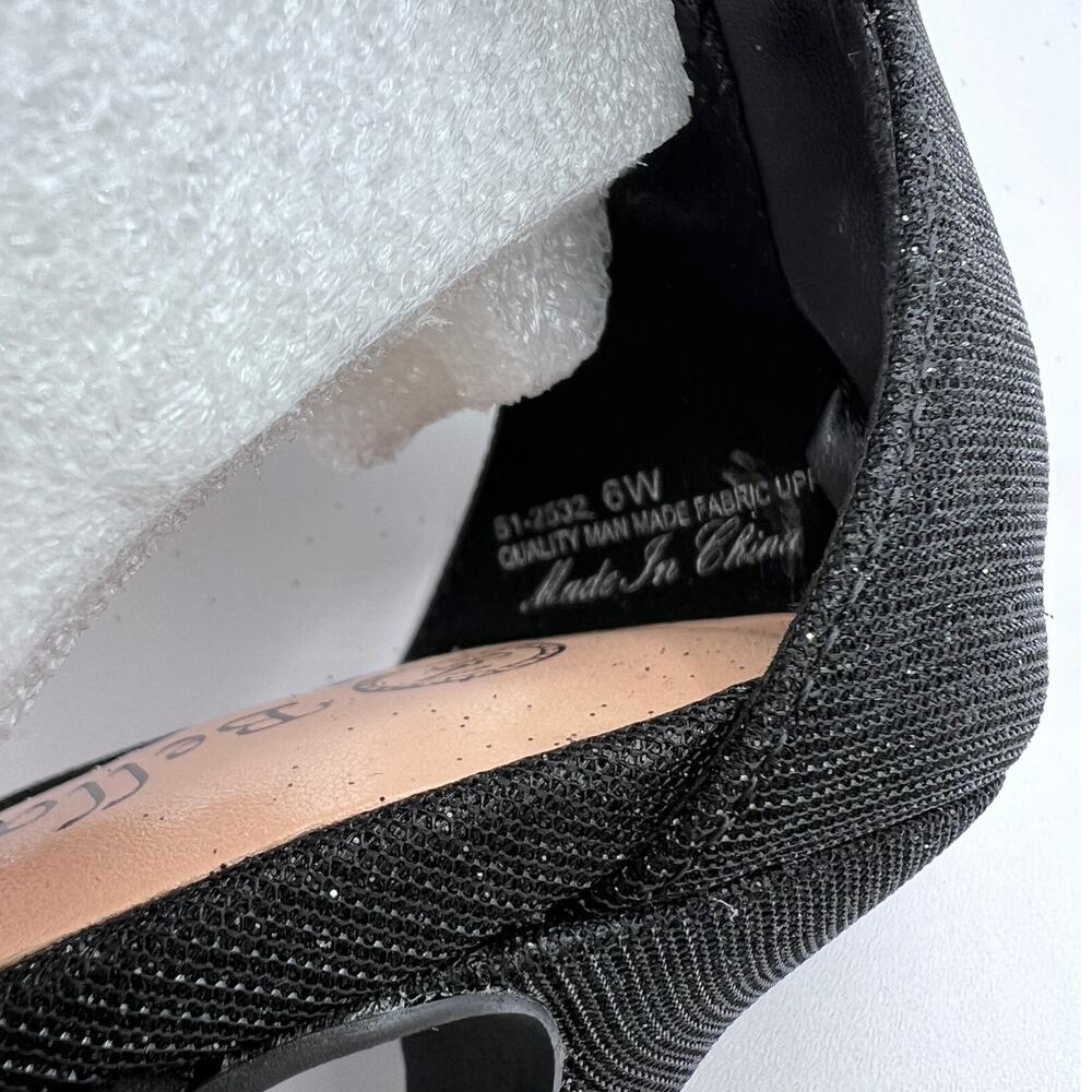 BELLA VITA 'KARLETTE' DRESS HEEL SANDAL BLACK GLITTER FABRIC 6WW DOUBLE WIDE NEW - Picture 11 of 13